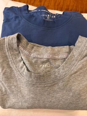 Fabletics Short-Sleeve Tees in Blue and Gray — 2-Pack